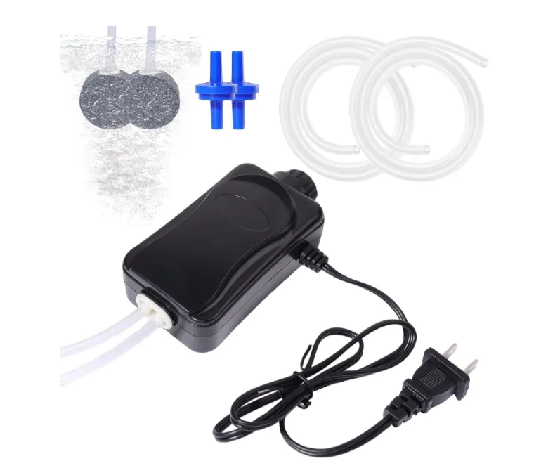 Aquarium Air Pump Dual Outlet Fish Tank Aerator with Accessories for 5-200 Gallon Tank